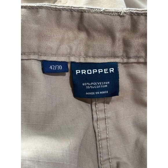 Mens Propper Khaki Cargo Pants 42x30 Durable Outdoor Workwear - Picture 3 of 8